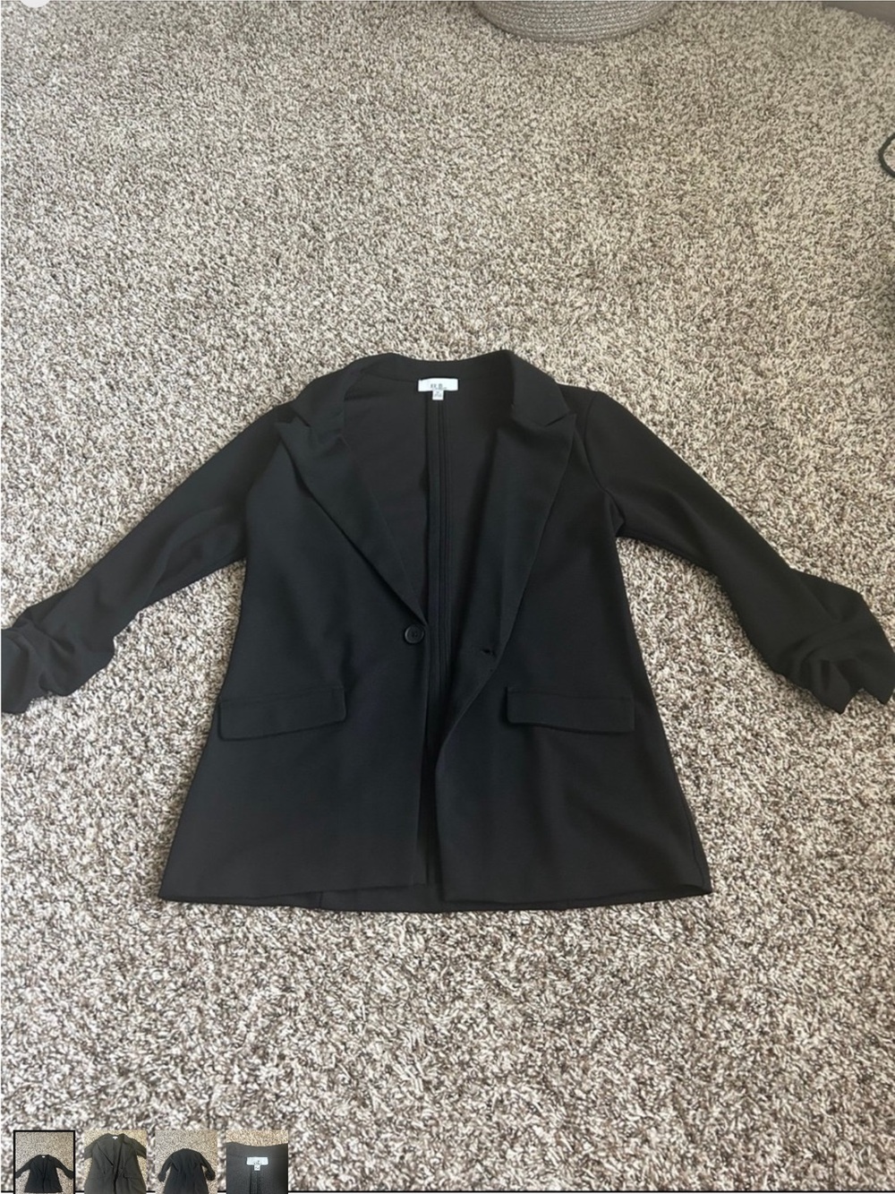 Black Women's Single-Button Blazer Jacket